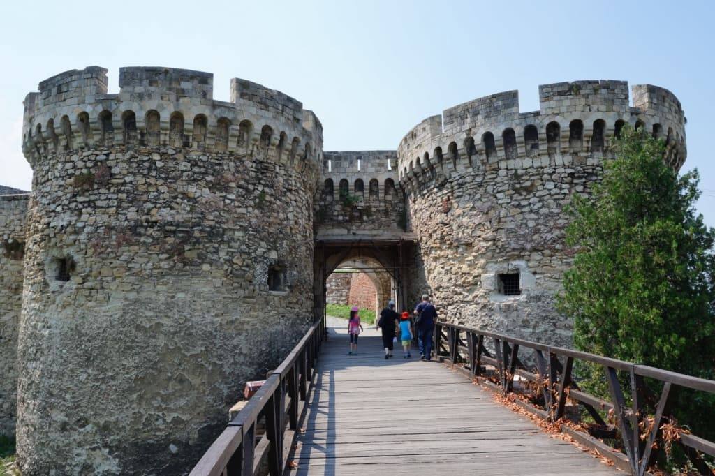 Prison gate in Belgrade fortress Serbia